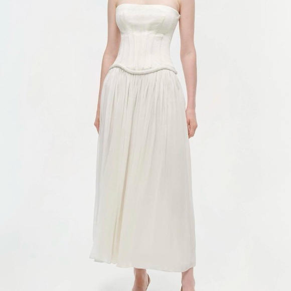 New With Tags Simkhai Adalys Chic Strapless Ivory Dress - Picture 7 of 7